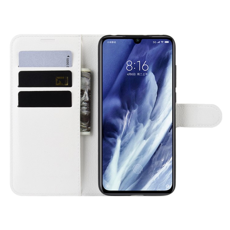 Litchi Skin Wallet Leather Stand Case for Xiaomi Mi 9 Pro / Mi 9 Pro 5G - White-5