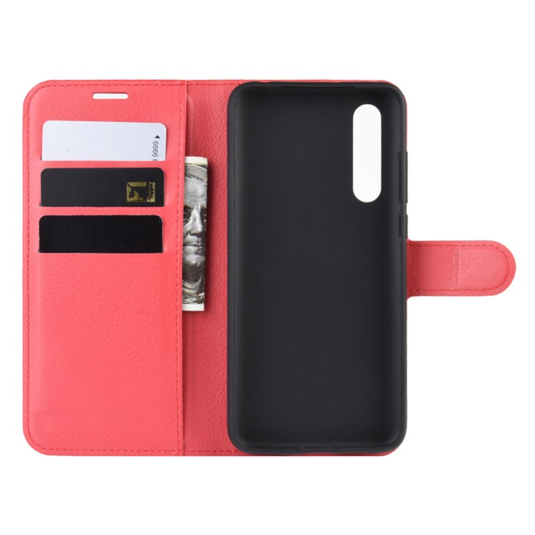 Litchi Skin Wallet Leather Stand Case for Xiaomi Mi 9 Pro / Mi 9 Pro 5G - Red-4