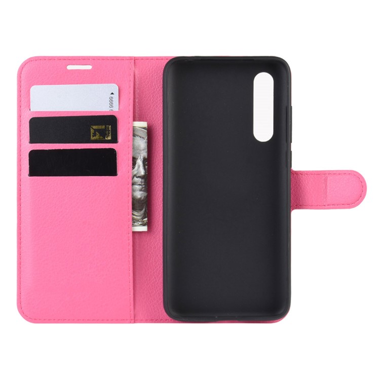Litchi Skin Wallet Leather Stand Case for Xiaomi Mi 9 Pro / Mi 9 Pro 5G - Rose-4