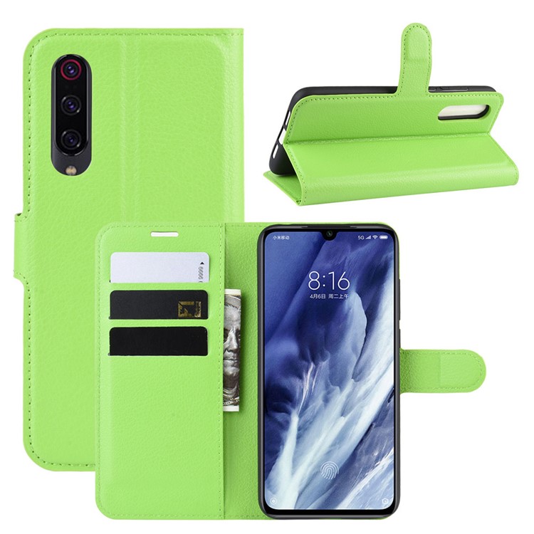 Litchi Skin Wallet Leather Stand Case for Xiaomi Mi 9 Pro / Mi 9 Pro 5G - Green-1