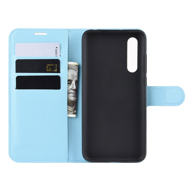 Litchi Skin Wallet Leather Stand Case for Xiaomi Mi 9 Pro / Mi 9 Pro 5G - Baby Blue-4