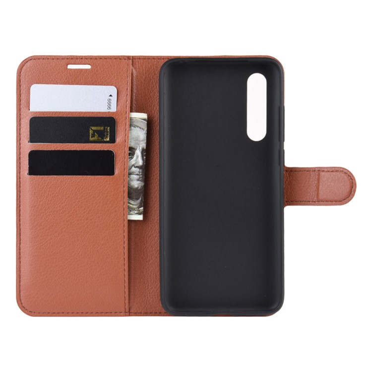 Litchi Skin Wallet Leather Stand Case for Xiaomi Mi 9 Pro / Mi 9 Pro 5G - Brown-4