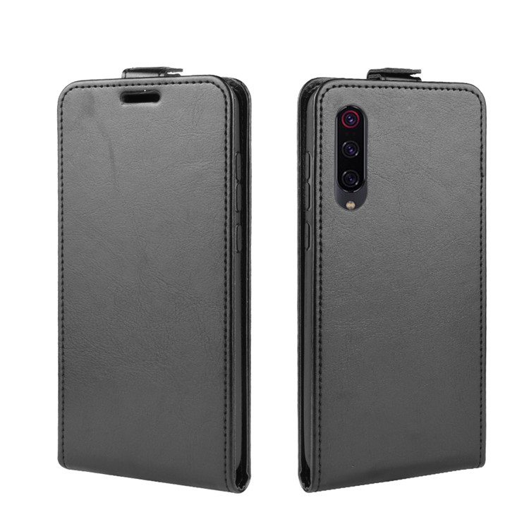 Crazy Horse Vertical Flip Leather Phone Casing with Card Holder for Xiaomi Mi 9 Pro 5G / Mi 9 Pro - Black-2