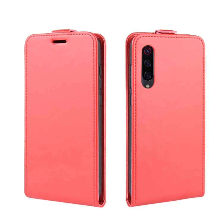 Crazy Horse Vertical Flip Leather Phone Casing with Card Holder for Xiaomi Mi 9 Pro 5G / Mi 9 Pro - Red-2
