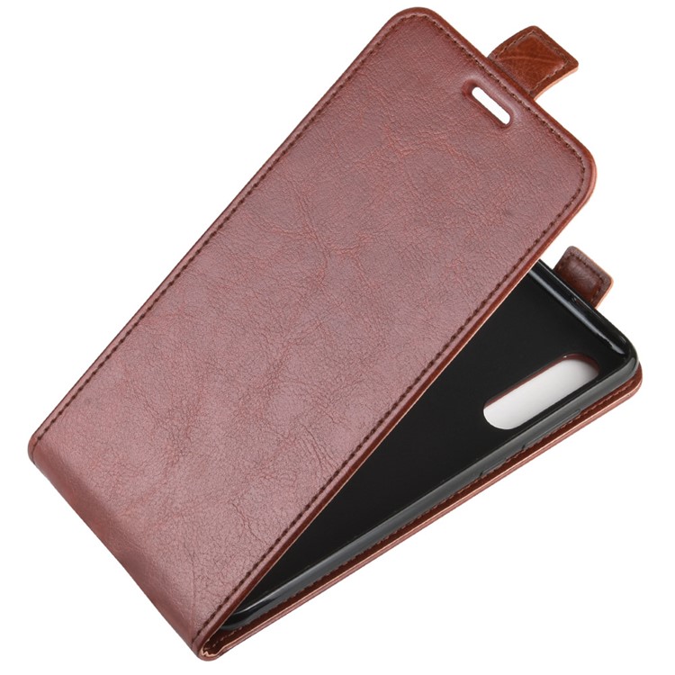 Crazy Horse Vertical Flip Leather Phone Casing with Card Holder for Xiaomi Mi 9 Pro 5G / Mi 9 Pro - Brown-3