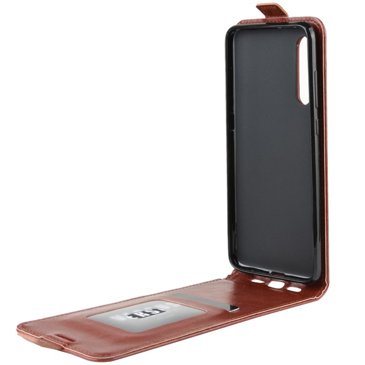 Crazy Horse Vertical Flip Leather Phone Casing with Card Holder for Xiaomi Mi 9 Pro 5G / Mi 9 Pro - Brown-4