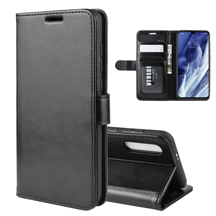 Crazy Horse Leather Wallet Case for Xiaomi Mi 9 Pro / Mi 9 Pro 5G - Black-1