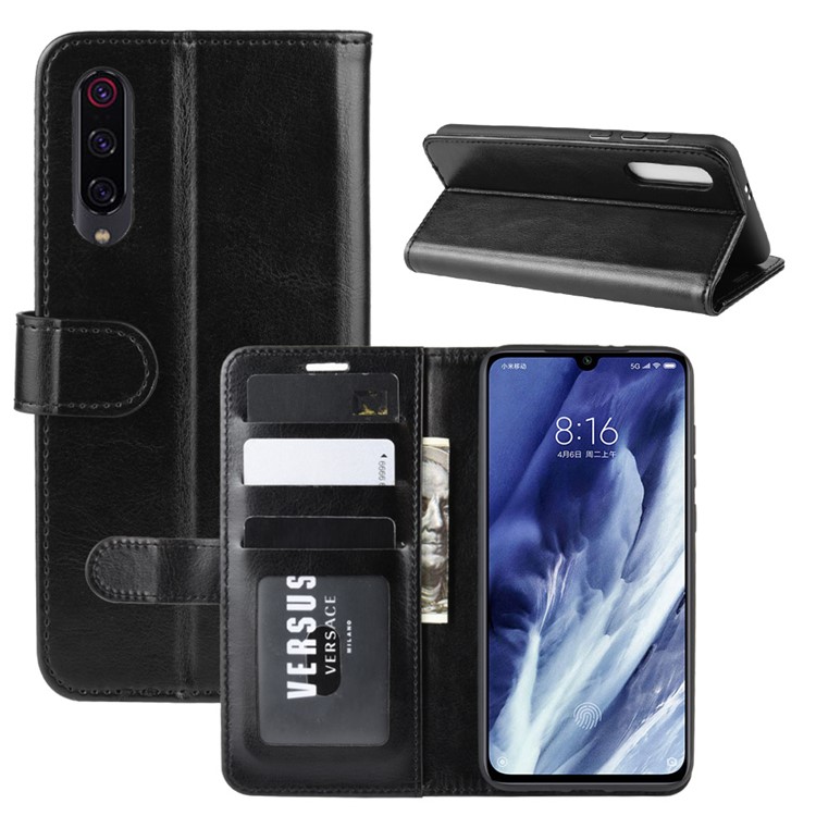 Crazy Horse Leather Wallet Case for Xiaomi Mi 9 Pro / Mi 9 Pro 5G - Black-2