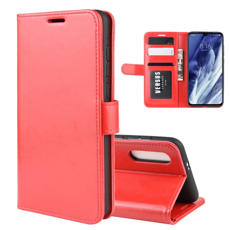 Crazy Horse Leather Wallet Case for Xiaomi Mi 9 Pro / Mi 9 Pro 5G - Red-1