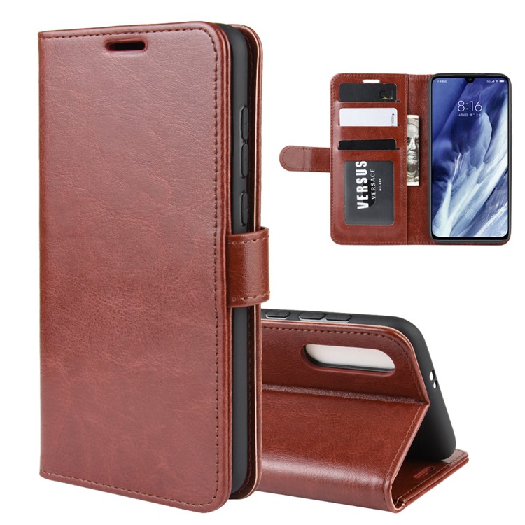 Crazy Horse Leather Wallet Case for Xiaomi Mi 9 Pro / Mi 9 Pro 5G - Brown-1