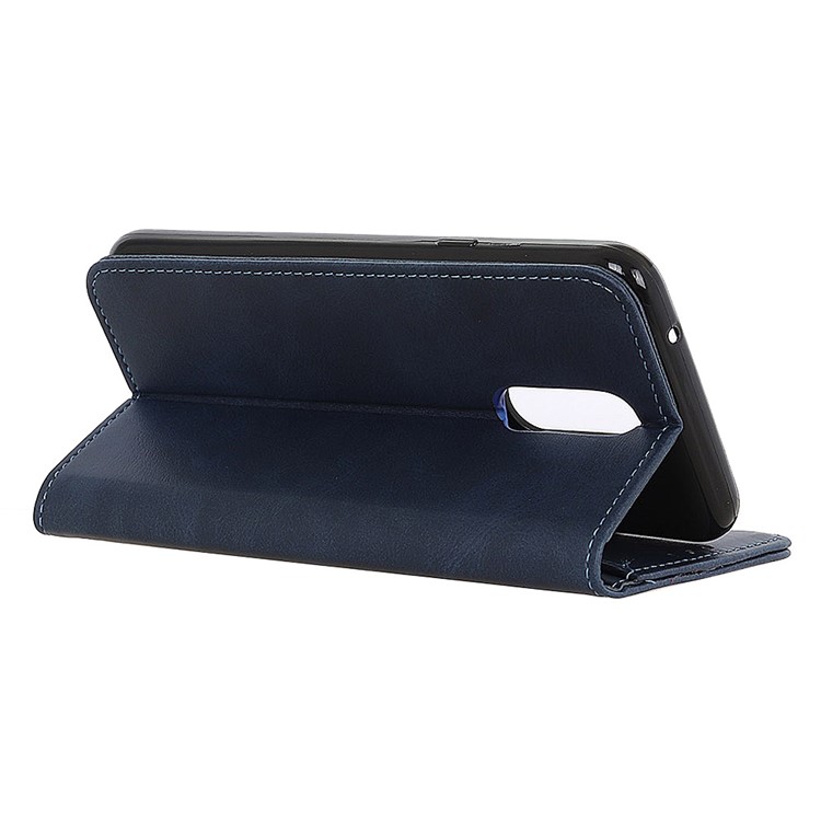Auto-absorbed Split Leather Wallet Phone Casing for Xiaomi Redmi 8 - Blue-8