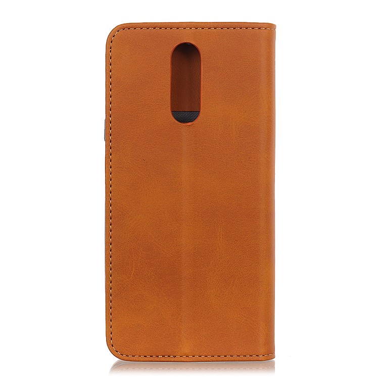 Auto-absorbed Split Leather Wallet Phone Casing for Xiaomi Redmi 8 - Brown-7