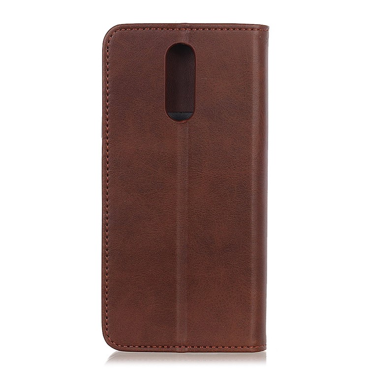 Auto-absorbed Split Leather Wallet Phone Casing for Xiaomi Redmi 8 - Coffee-7