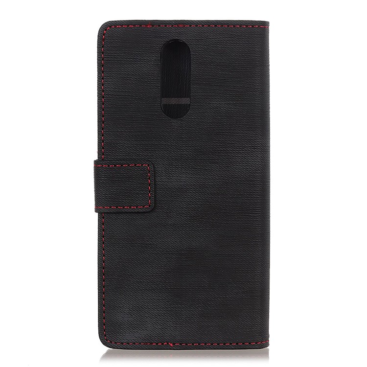 Jeans Cloth Wallet Stand Leather Phone Cover Casing for Xiaomi Redmi 8 - Black-10