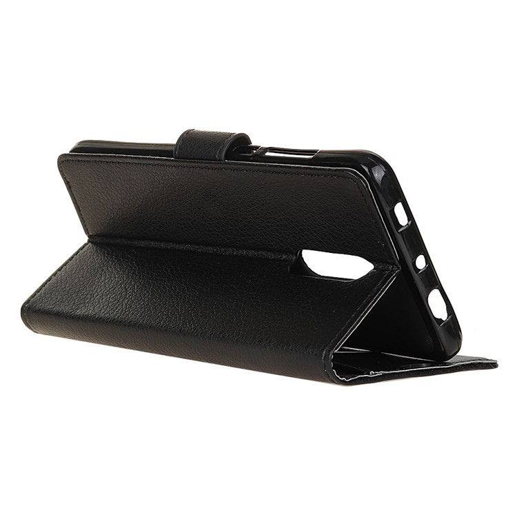 Litchi Texture Surface Wallet Stand Leather Cell Phone Covering for Xiaomi Redmi 8 - Black-11