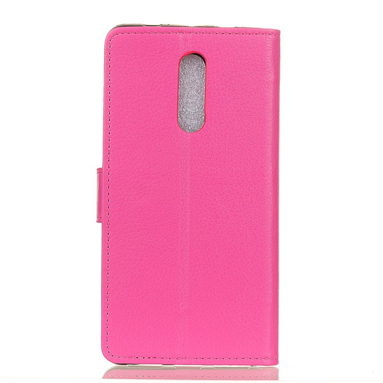 Litchi Texture Surface Wallet Stand Leather Cell Phone Covering for Xiaomi Redmi 8 - Rose-10