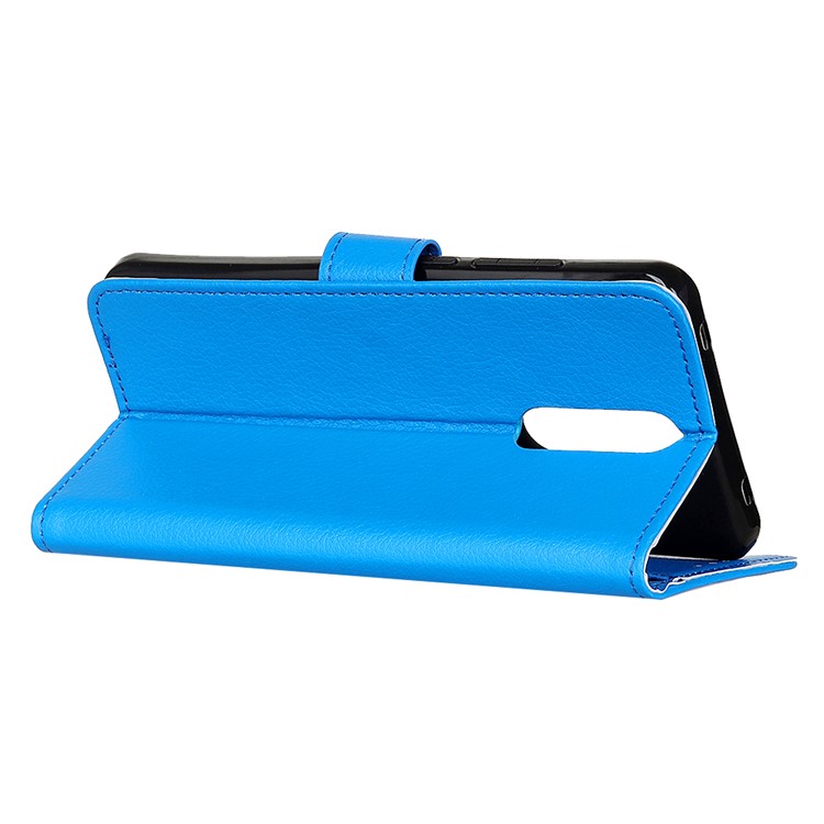 Litchi Texture Surface Wallet Stand Leather Cell Phone Covering for Xiaomi Redmi 8 - Blue-10