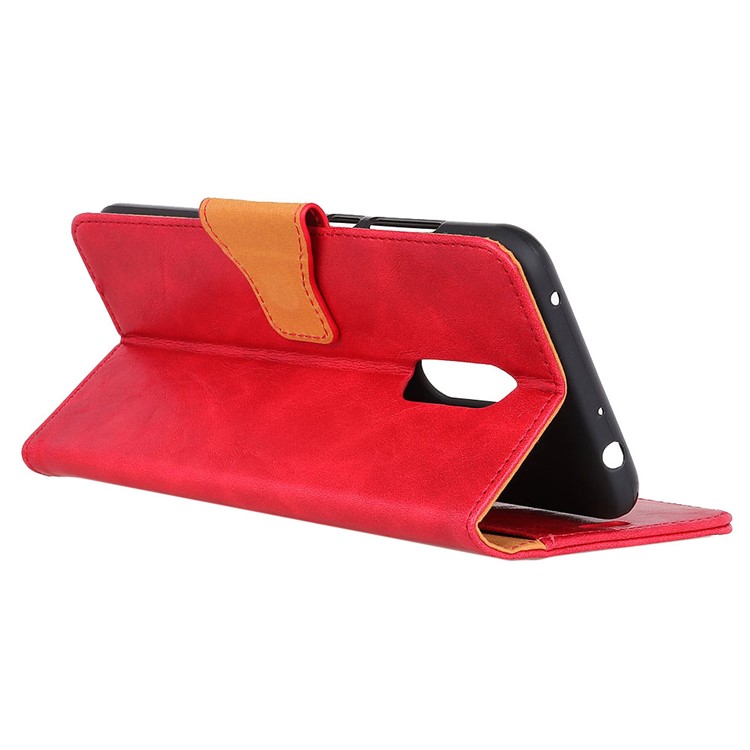 Crazy Horse Wallet Leather Stand Case for Xiaomi Redmi 8 - Red-11