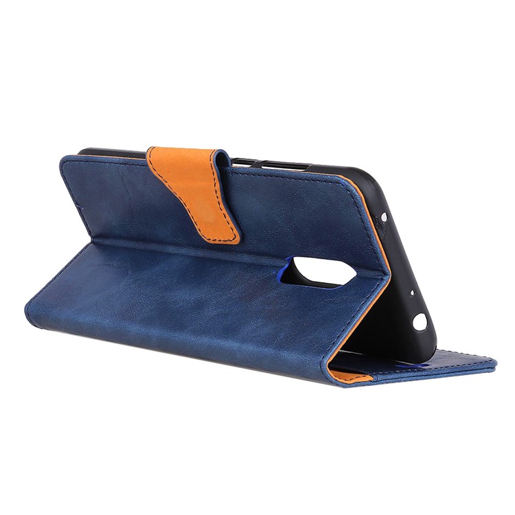 Crazy Horse Wallet Leather Stand Case for Xiaomi Redmi 8 - Blue-11