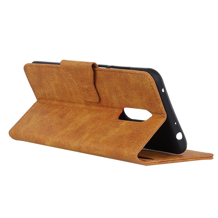 Vintage Style PU Leather Wallet Case for Xiaomi Redmi 8 - Brown-11