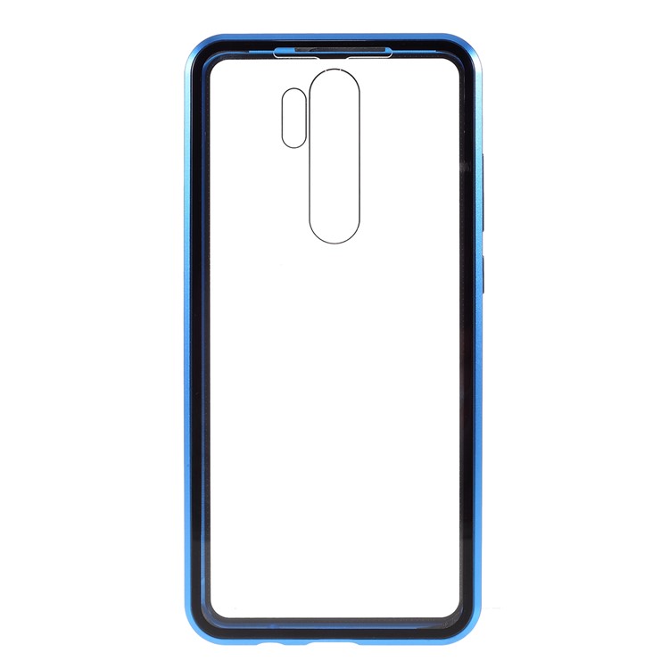 Magnetic Installation Metal Edge + Tempered Glass Full Protective Phone Shell for Xiaomi Redmi Note 8 Pro - Blue-2