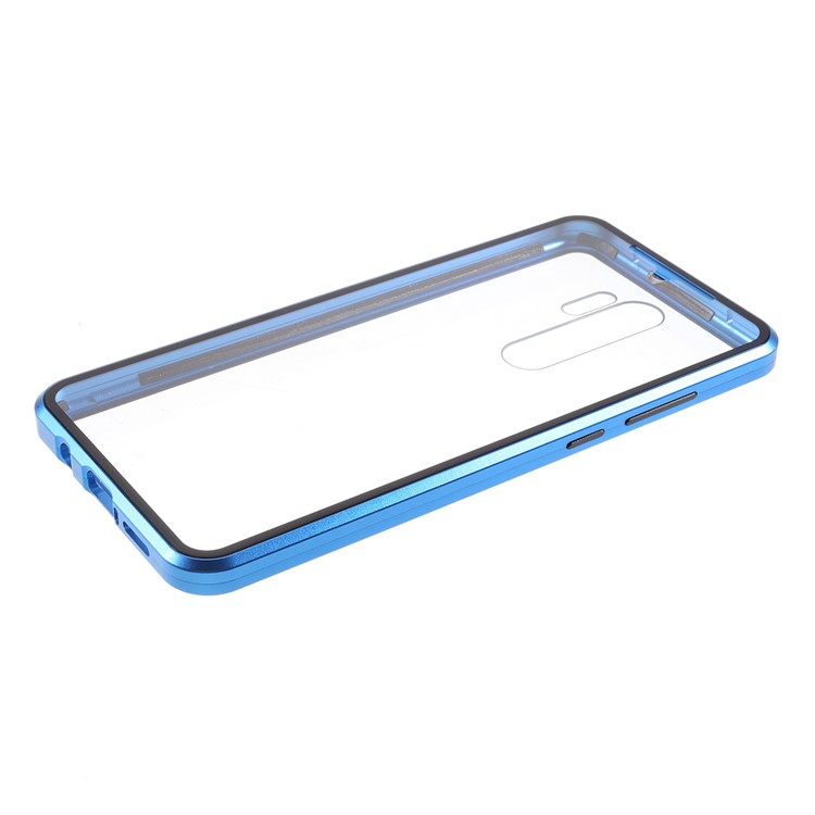 Magnetic Installation Metal Edge + Tempered Glass Full Protective Phone Shell for Xiaomi Redmi Note 8 Pro - Blue-5