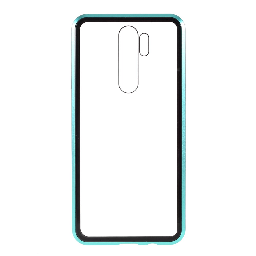 Magnetic Installation Metal Edge + Tempered Glass Full Protective Phone Shell for Xiaomi Redmi Note 8 Pro - Green-4