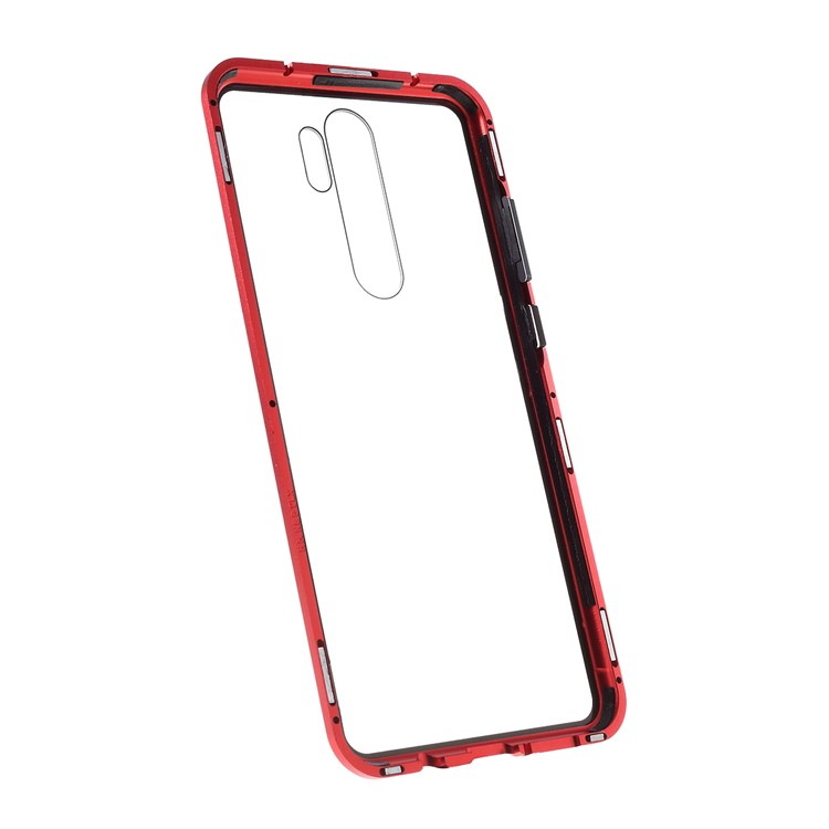 Magnetic Installation Metal Edge + Tempered Glass Full Protective Phone Shell for Xiaomi Redmi Note 8 Pro - Red-2
