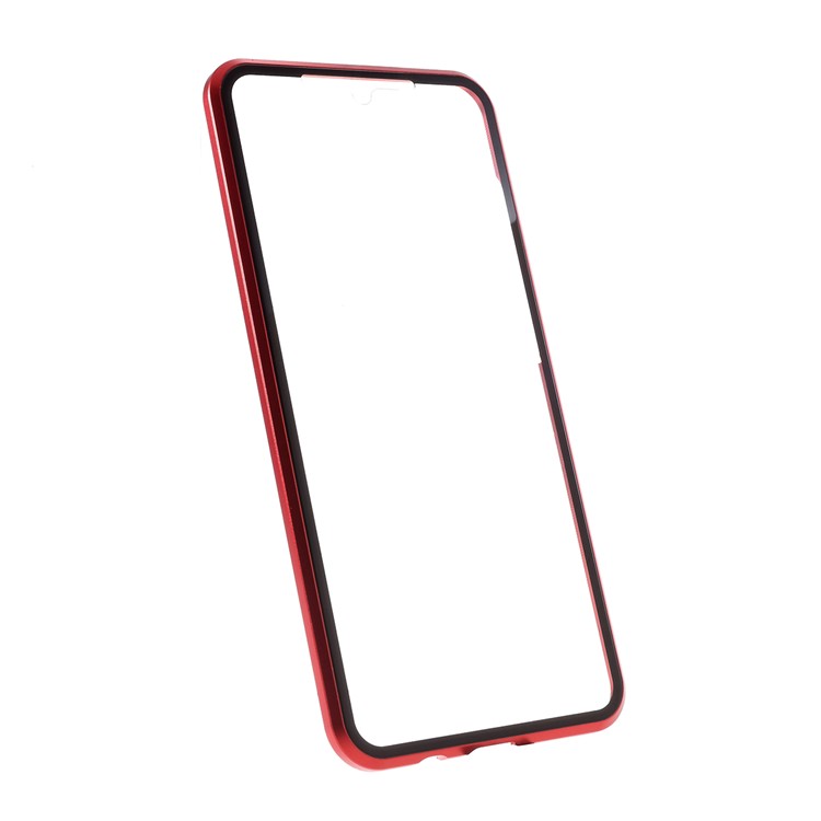 Magnetic Installation Metal Edge + Tempered Glass Full Protective Phone Shell for Xiaomi Redmi Note 8 Pro - Red-3