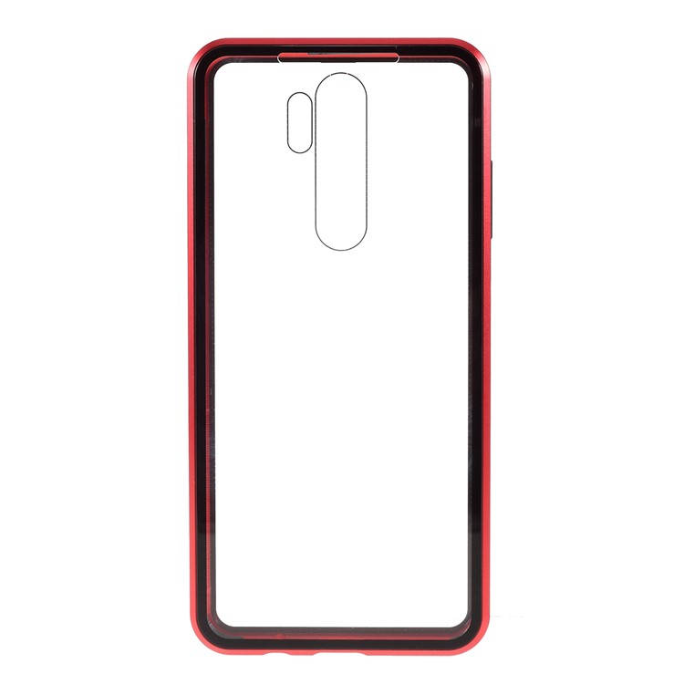 Magnetic Installation Metal Edge + Tempered Glass Full Protective Phone Shell for Xiaomi Redmi Note 8 Pro - Red-7