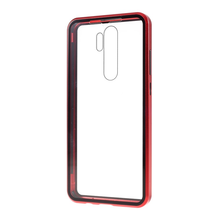 Magnetic Installation Metal Edge + Tempered Glass Full Protective Phone Shell for Xiaomi Redmi Note 8 Pro - Red-8
