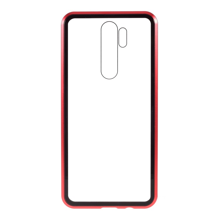 Magnetic Installation Metal Edge + Tempered Glass Full Protective Phone Shell for Xiaomi Redmi Note 8 Pro - Red-9