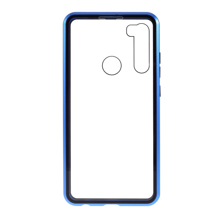 Dual Side Magnetic Metal Frame + Tempered Glass Phone Cover for Xiaomi Redmi Note 8 - Blue-2