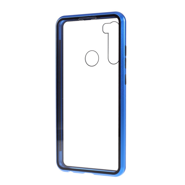 Dual Side Magnetic Metal Frame + Tempered Glass Phone Cover for Xiaomi Redmi Note 8 - Blue-3