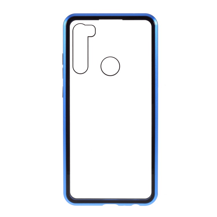 Dual Side Magnetic Metal Frame + Tempered Glass Phone Cover for Xiaomi Redmi Note 8 - Blue-4