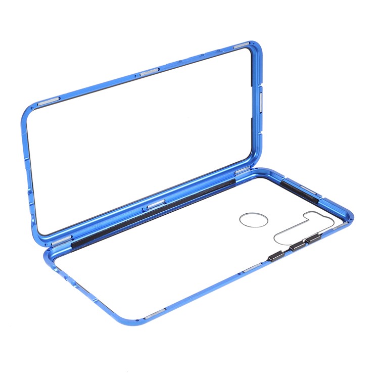 Dual Side Magnetic Metal Frame + Tempered Glass Phone Cover for Xiaomi Redmi Note 8 - Blue-6