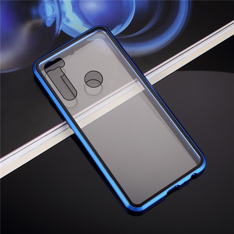 Dual Side Magnetic Metal Frame + Tempered Glass Phone Cover for Xiaomi Redmi Note 8 - Blue-7
