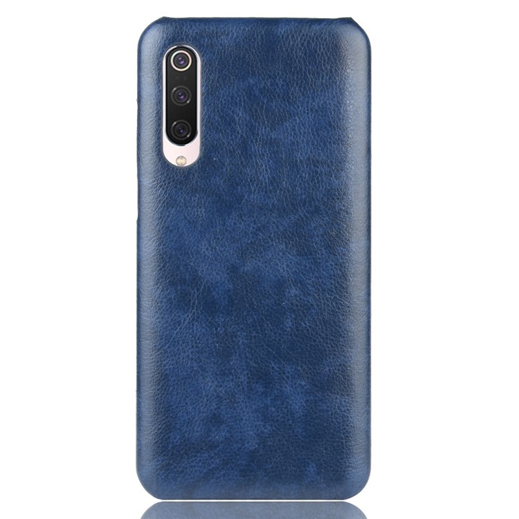 Litchi Texture Surface Leather Coated Hard PC Phone Case for Xiaomi Mi 9 Pro 5G - Blue-2