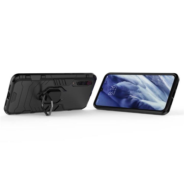 Cool Guard Finger Ring Kickstand PC + TPU Hybrid Case for Xiaomi Mi 9 Pro - Black-4