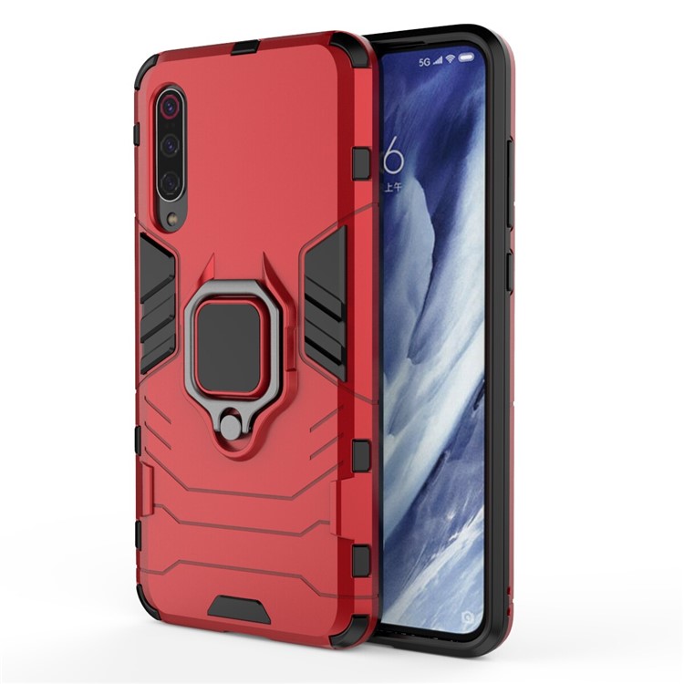 Cool Guard Finger Ring Kickstand PC + TPU Hybrid Case for Xiaomi Mi 9 Pro - Red-2