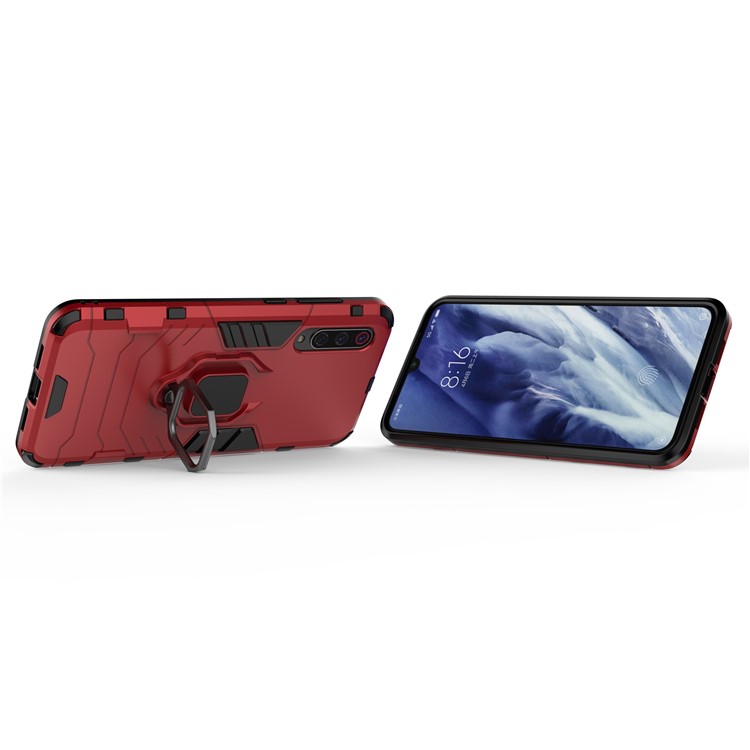 Cool Guard Finger Ring Kickstand PC + TPU Hybrid Case for Xiaomi Mi 9 Pro - Red-3