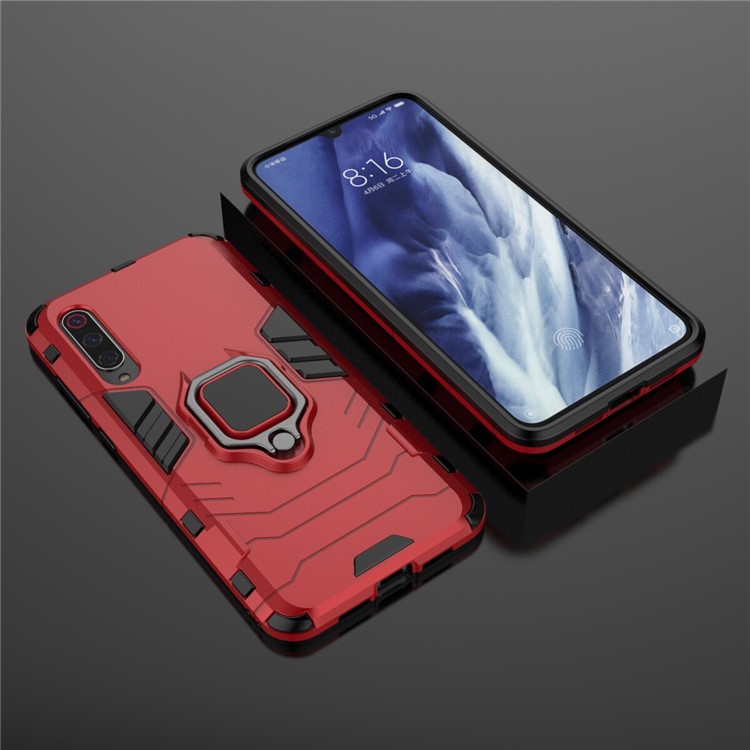 Cool Guard Finger Ring Kickstand PC + TPU Hybrid Case for Xiaomi Mi 9 Pro - Red-4