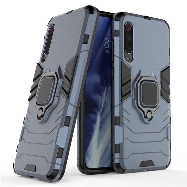 Cool Guard Finger Ring Kickstand PC + TPU Hybrid Case for Xiaomi Mi 9 Pro - Blue-1