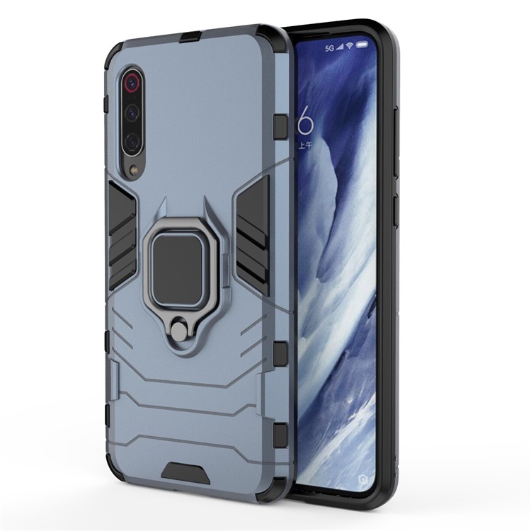 Cool Guard Finger Ring Kickstand PC + TPU Hybrid Case for Xiaomi Mi 9 Pro - Blue-2