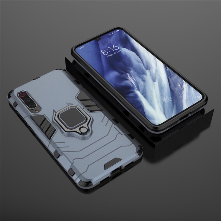 Cool Guard Finger Ring Kickstand PC + TPU Hybrid Case for Xiaomi Mi 9 Pro - Blue-4