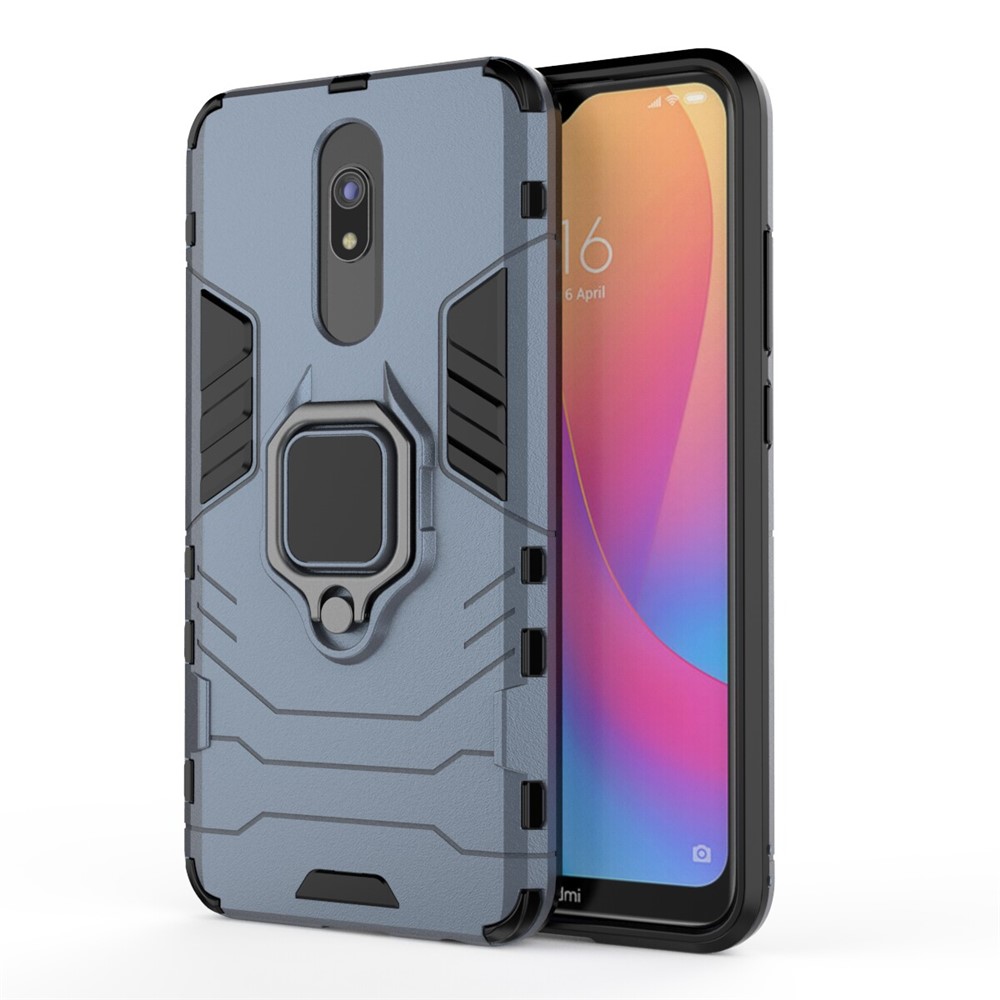 Cool Guard Finger Ring Kickstand PC + TPU Hybrid Shell for Xiaomi Redmi 8A - Blue-2
