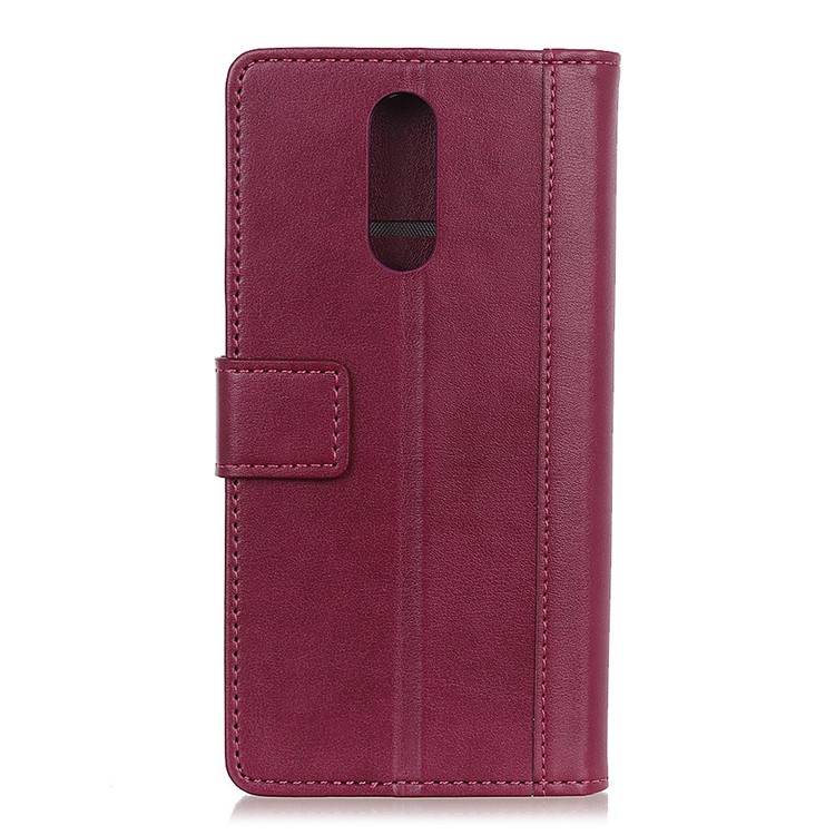 PU Leather Wallet Stand Case Shell Covering for Xiaomi Redmi 8 - Red-3
