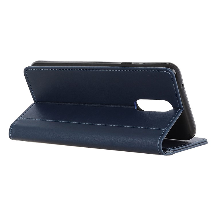 PU Leather Wallet Stand Case Shell Covering for Xiaomi Redmi 8 - Dark Blue-5