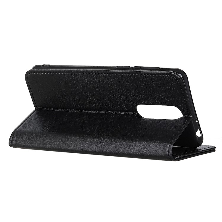 Auto-absorbed Litchi Texture Split Leather Protective Cell Phone Case for Xiaomi Redmi 8 - Black-4