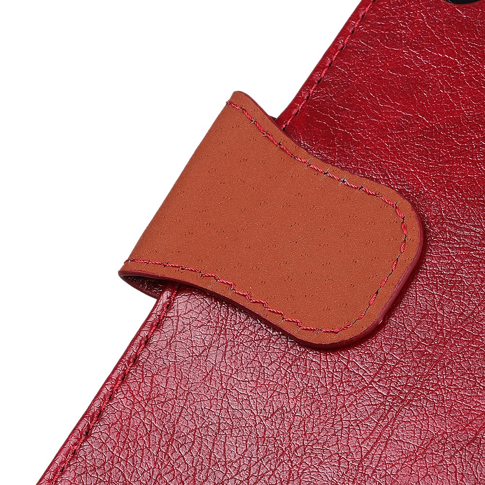 Split Leder Brieftasche Mobile Stand Shell Für Xiaomi Redmi 8 - Rot